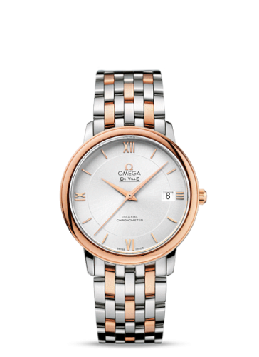 Omega De Ville Prestige Co-Axial 36.8 Stainless Steel / Red Gold / Silver / Bracelet